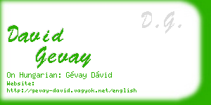 david gevay business card