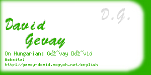 david gevay business card